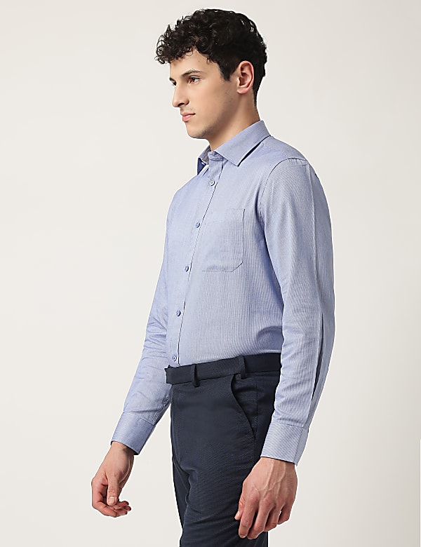 Pure Cotton Textured Classic Collar Shirt