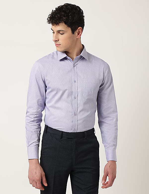 Pure Cotton Textured Classic Collar Shirt