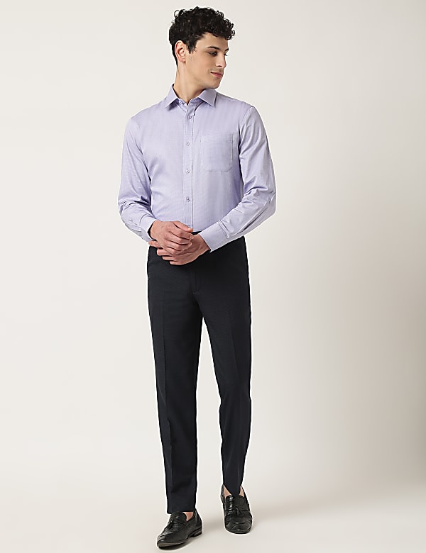 Pure Cotton Textured Classic Collar Shirt