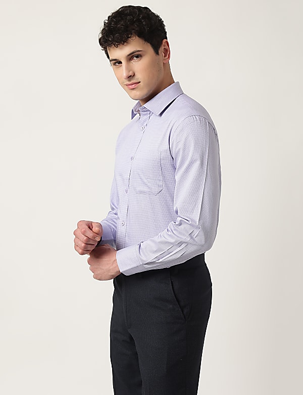 Pure Cotton Textured Classic Collar Shirt