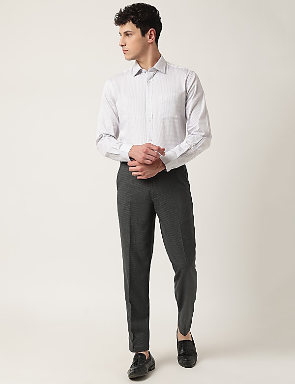 Pure Cotton Check Classic Collar Shirt
