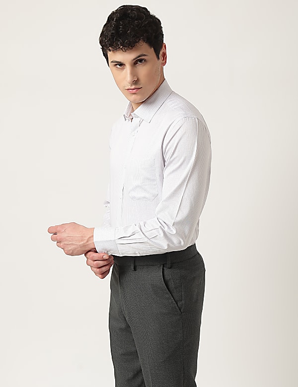 Pure Cotton Check Classic Collar Shirt