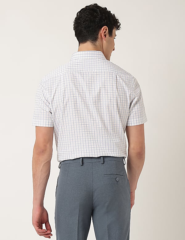 Pure Cotton Check Classic Collar Shirt