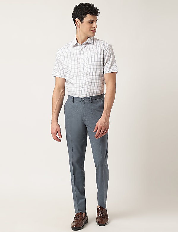 Pure Cotton Check Classic Collar Shirt