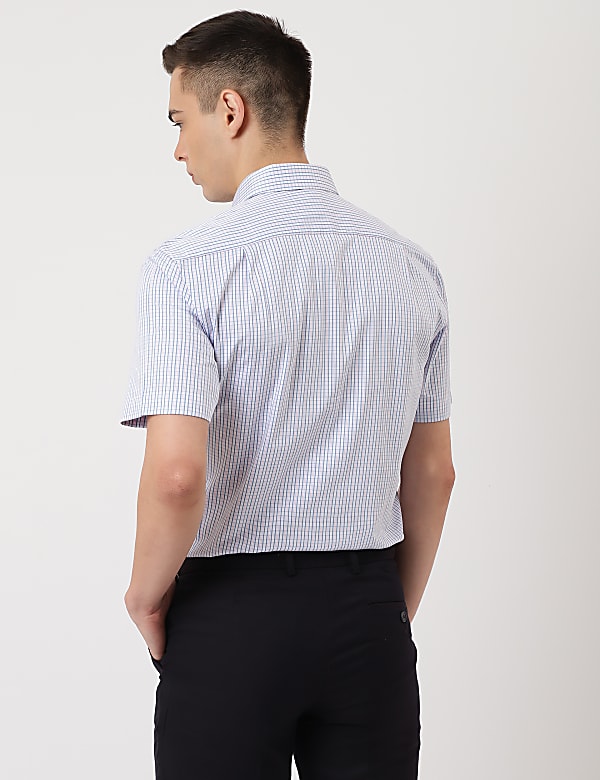 Pure Cotton Check Classic Collar Shirt