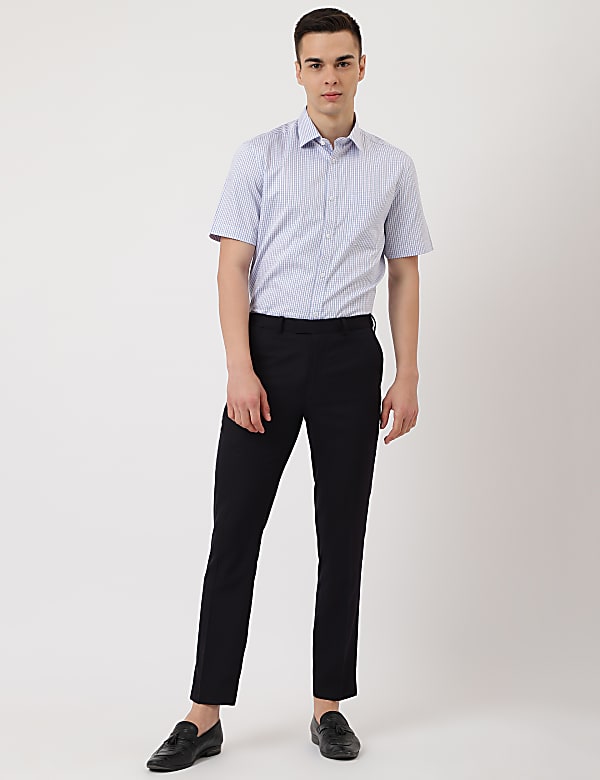 Pure Cotton Check Classic Collar Shirt