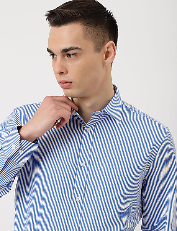 Pure Cotton Striped Classic Collar Shirt