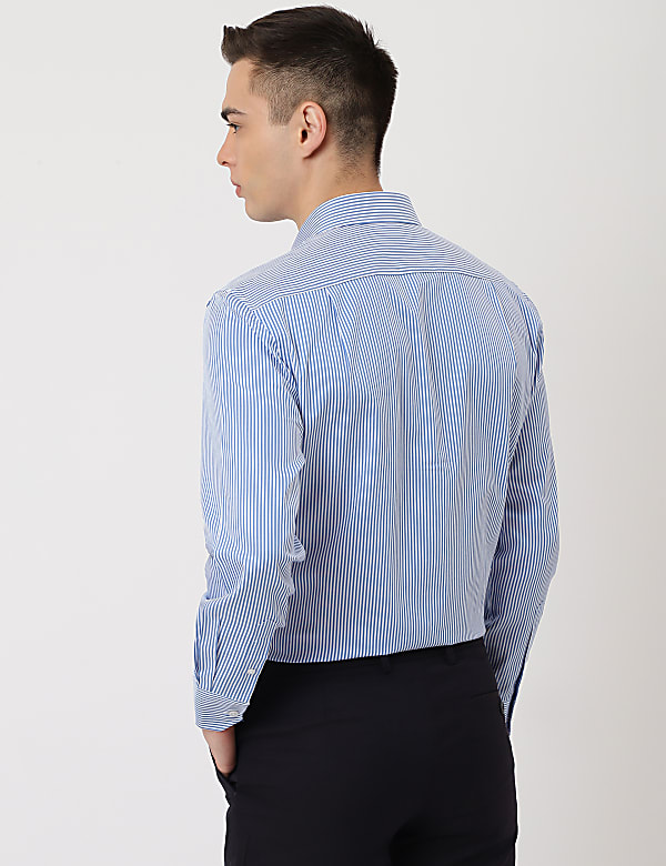 Pure Cotton Striped Classic Collar Shirt