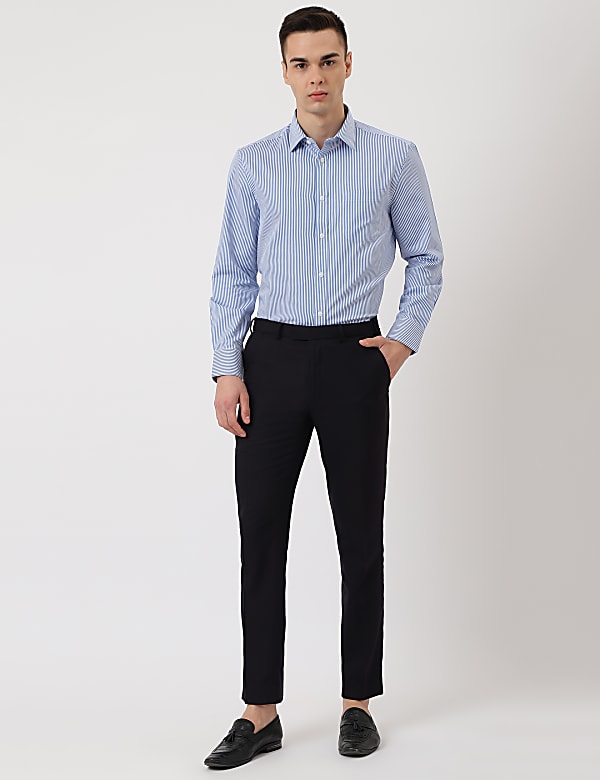 Pure Cotton Striped Classic Collar Shirt