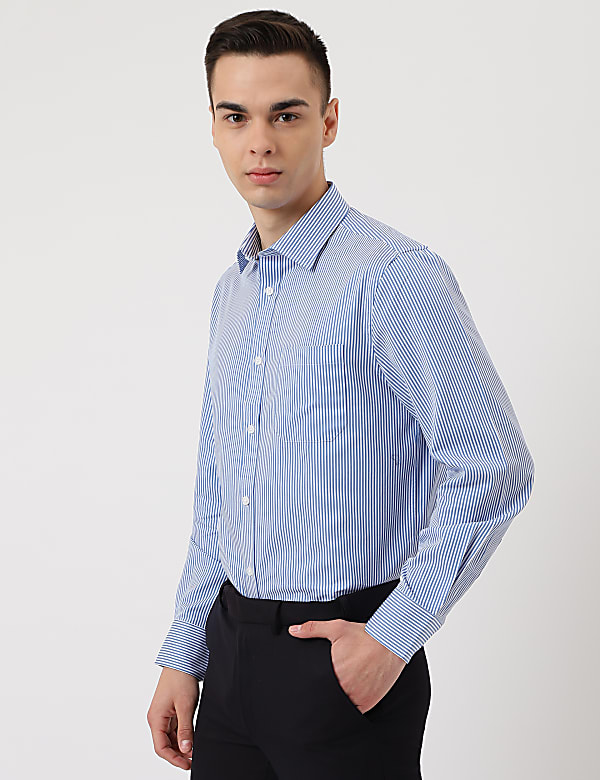 Pure Cotton Striped Classic Collar Shirt