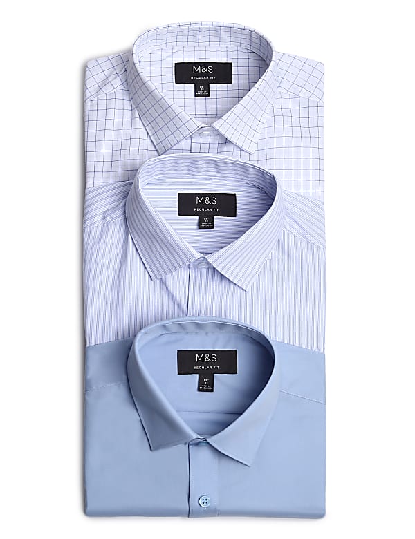 3PK Easy To Iron  Design Shirt