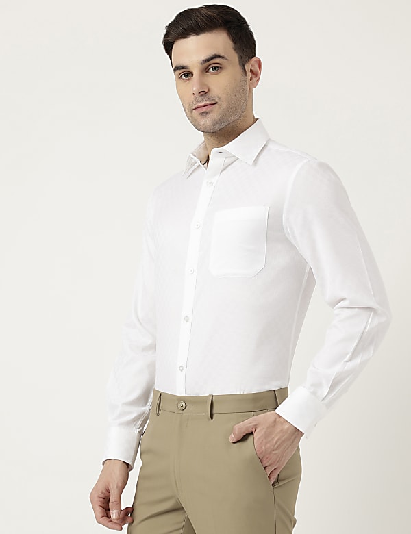 Pure Cotton Slim Fit Textured Shirt