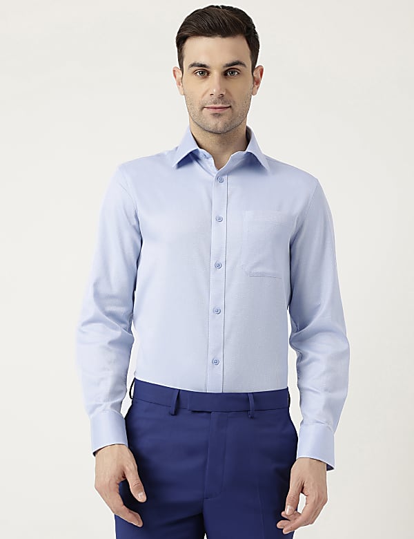 Pure Cotton Slim Fit Textured Shirt