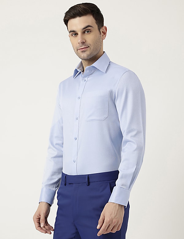 Pure Cotton Slim Fit Textured Shirt