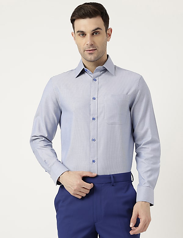 Pure Cotton Slim Fit Striped Shirt