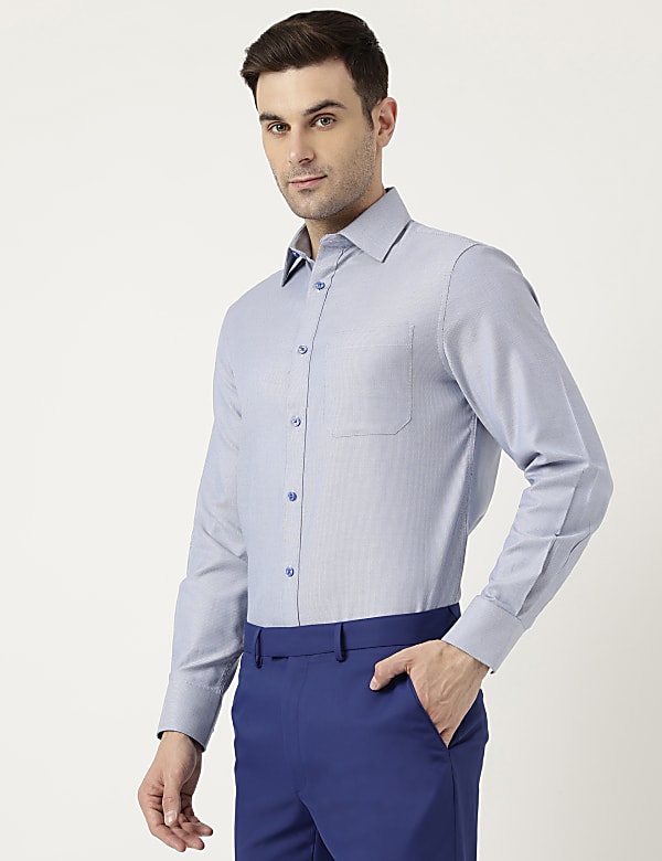 Pure Cotton Slim Fit Striped Shirt