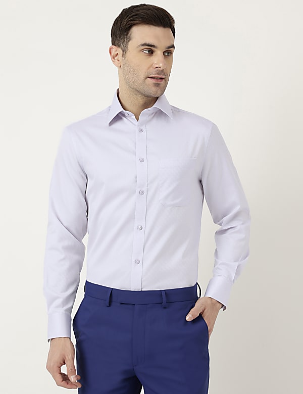 Pure Cotton Slim Fit Textured Shirt