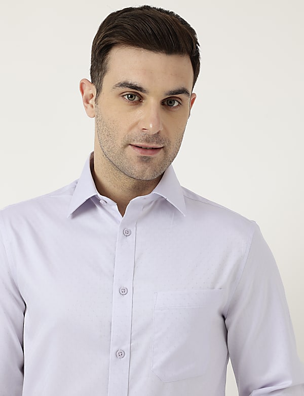Pure Cotton Slim Fit Textured Shirt