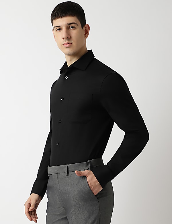 Slim Fit Cotton Rich Spread Collar Shirt