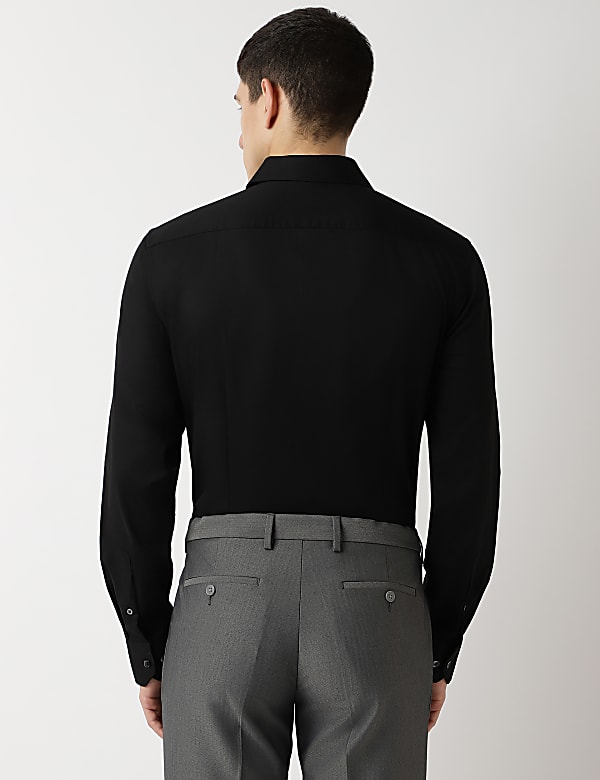 Slim Fit Cotton Rich Spread Collar Shirt