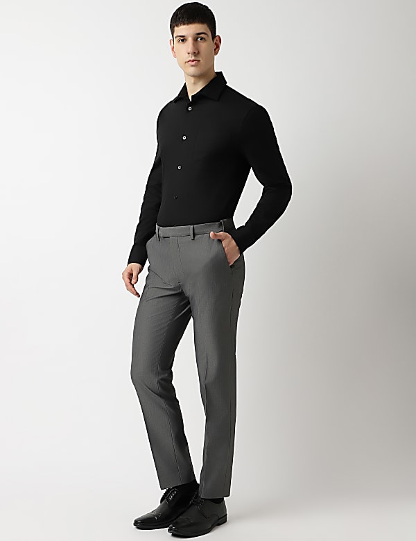 Slim Fit Cotton Rich Spread Collar Shirt