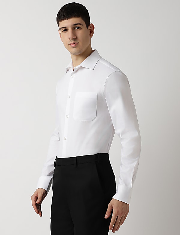 Slim Fit Cotton Rich Spread Collar Shirt
