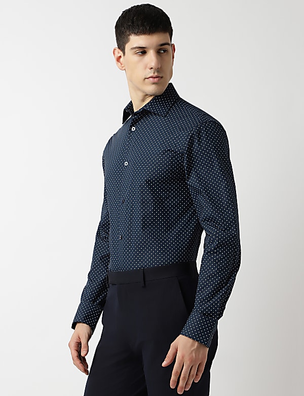 Slim Fit Cotton Rich Printed Shirt