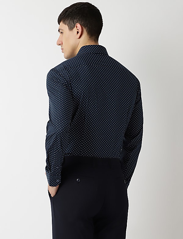 Slim Fit Cotton Rich Printed Shirt
