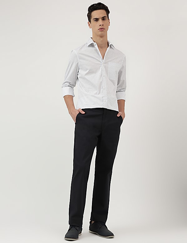 Slim Fit Spread Collar Shirt