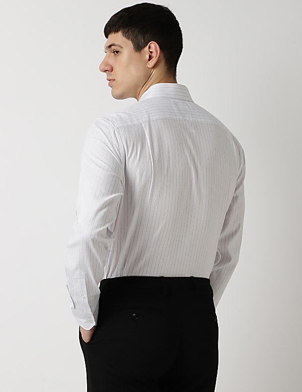Pure Cotton Stripes Spread Collar Shirt