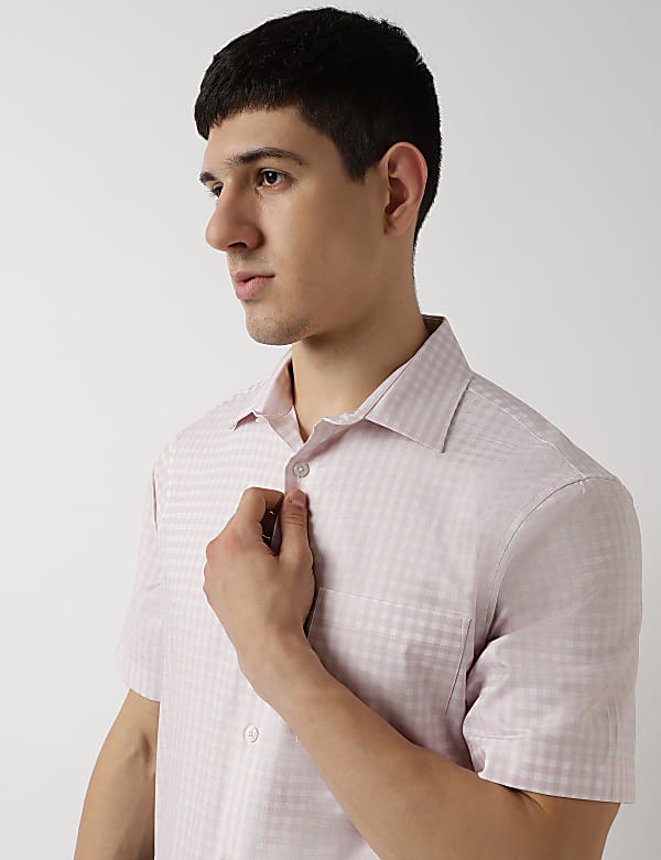 Pure Cotton Spread Collar Shirt