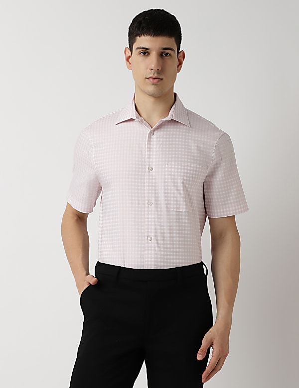 Pure Cotton Spread Collar Shirt