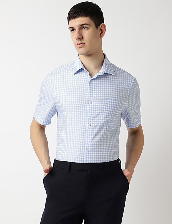 Pure Cotton Spread Collar Shirt