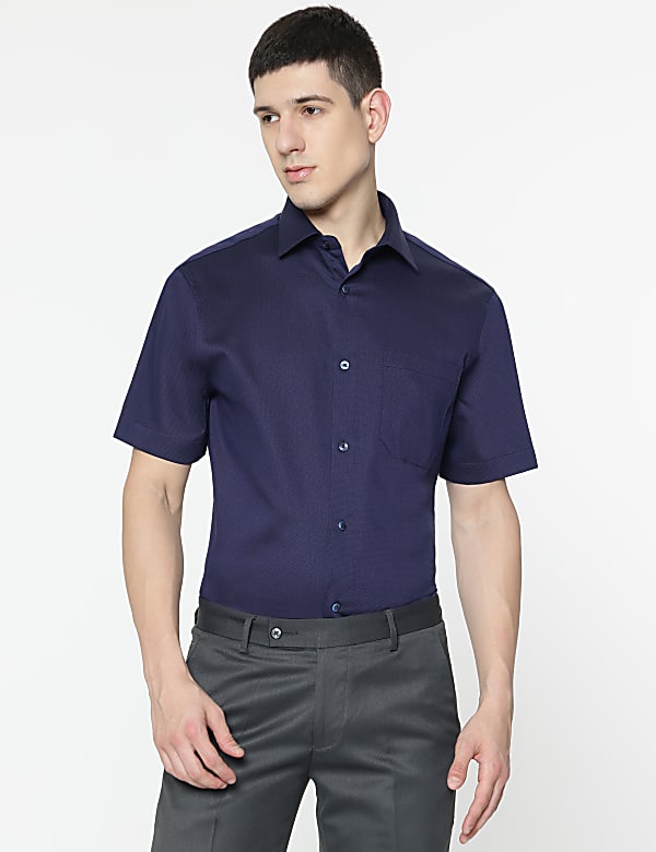 Pure Cotton Spread Collar Shirt