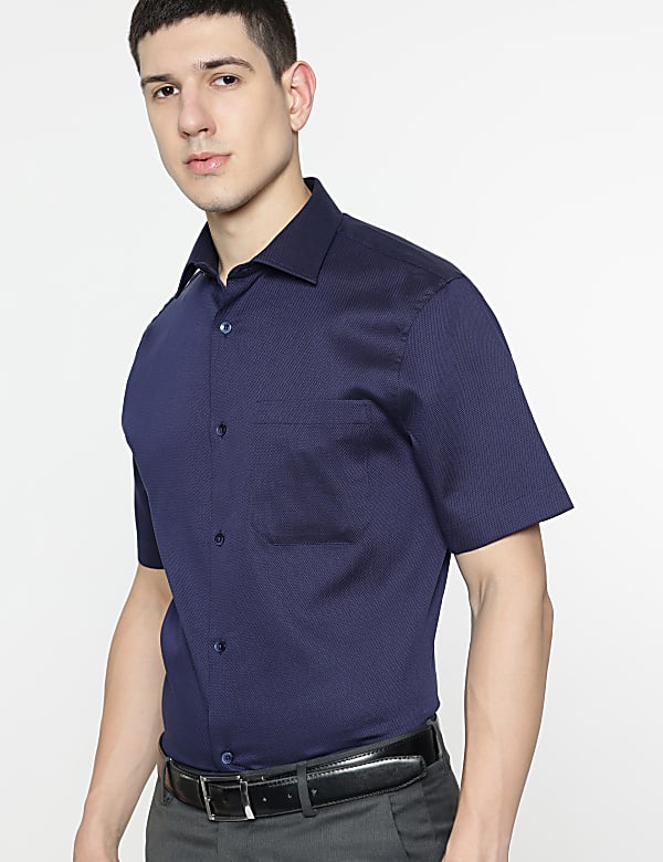 Pure Cotton Spread Collar Shirt