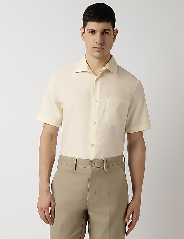 Pure Cotton Spread Collar Shirt