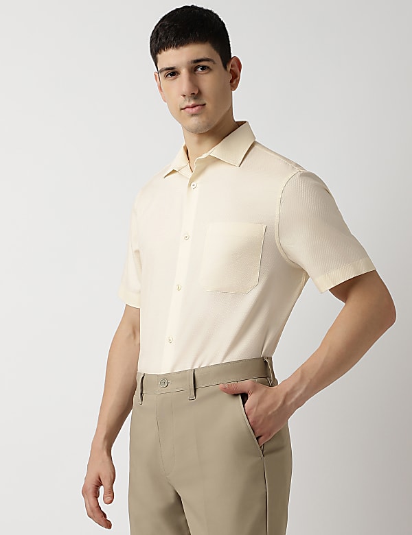 Pure Cotton Spread Collar Shirt
