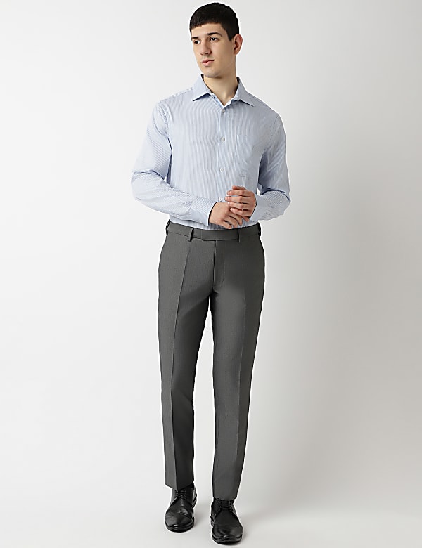 Pure Cotton Stripes Spread Collar Shirt