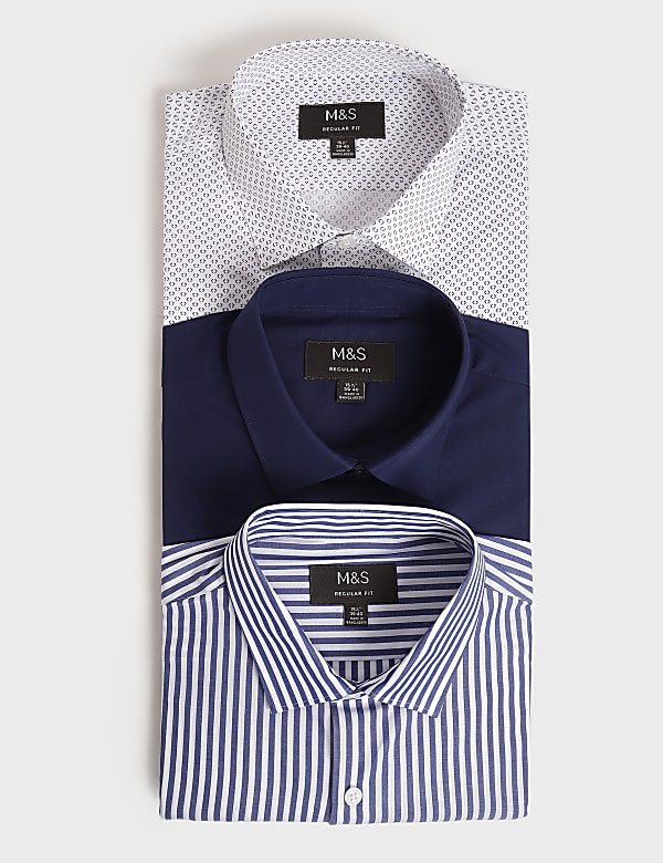 3pk Spread Collar Full Sleeves Shirt
