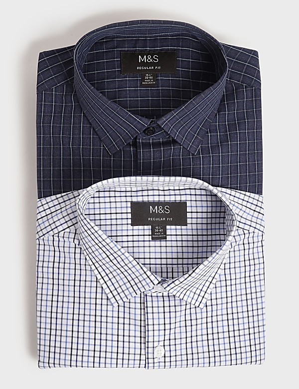 2pk Spread Collar Full Sleeves Shirt