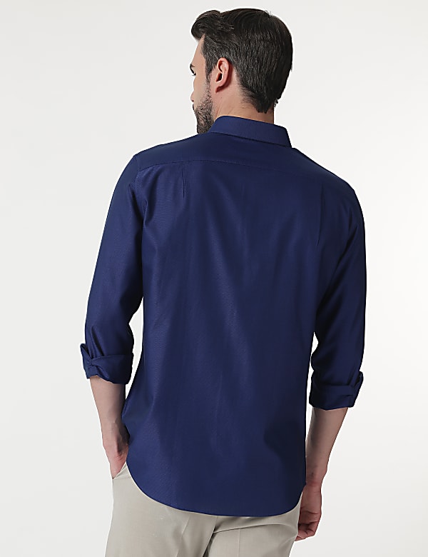 Pure Cotton Self Design Full Sleeves Shirt