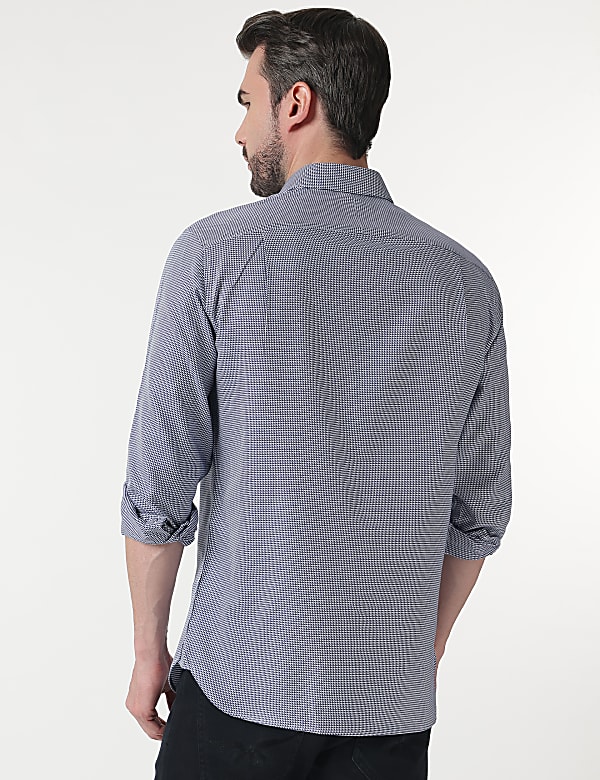Pure Cotton Self Design Full Sleeves Shirt