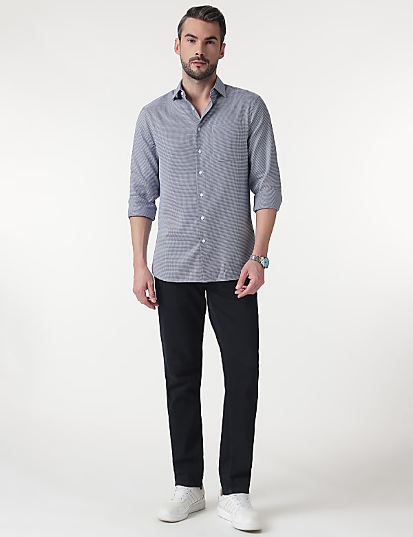 Pure Cotton Self Design Full Sleeves Shirt