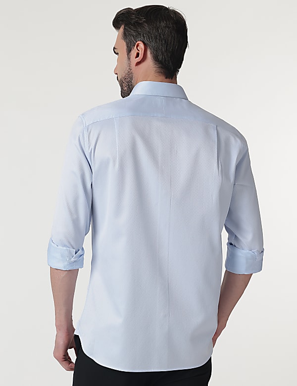 Pure Cotton Self Design Full Sleeves Shirt
