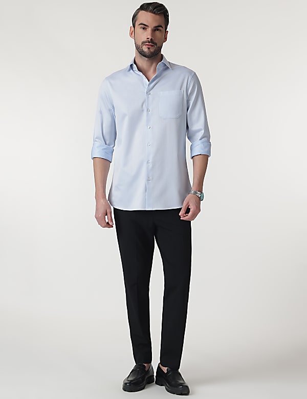 Pure Cotton Self Design Full Sleeves Shirt