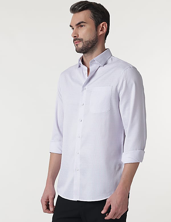 Pure Cotton Self Design Full Sleeves Shirt