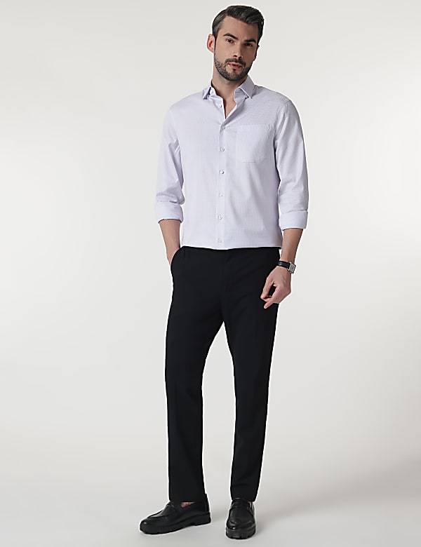 Pure Cotton Self Design Full Sleeves Shirt