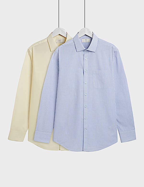 2pk Slim Fit Easy Iron Shirts