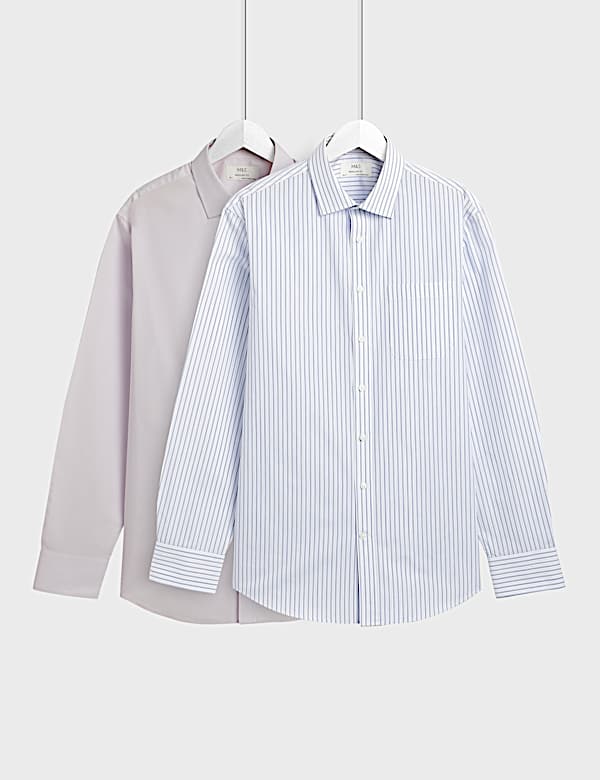 2pk Easy Iron Collared Shirts
