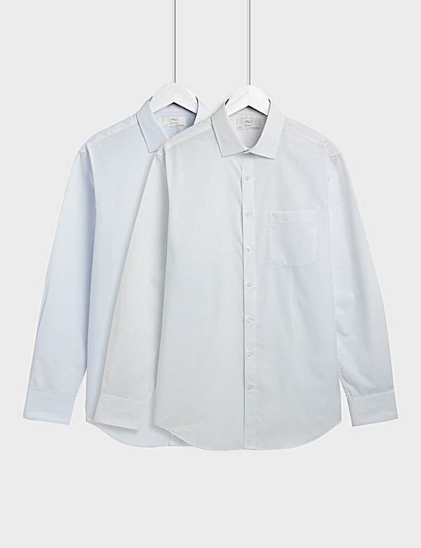 2pk Slim Fit Easy Iron Shirts